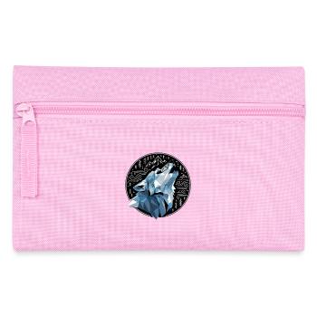 Wolf Geometrisch Berge Natur - Federtasche - Rosa - Vorne