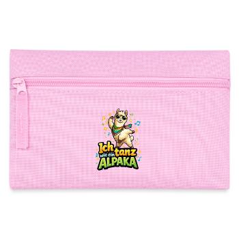 Ich tanz wie ein Alpaka lustiger Tanz Spruch - Federtasche - Rosa - Vorne