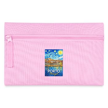 Porto Portugal Sternennacht - Federtasche - Rosa - Vorne