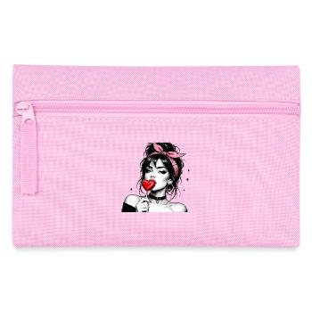 Rockabilly Girl With Heart Lollipop Retro Pin-Up - Trousse - rose - Devant