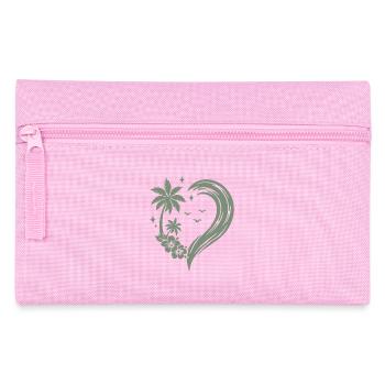 Herz Palme Blumen Ozean Welle - Federtasche - Rosa - Vorne