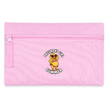 Fille enceinte, été, plage, canard, drôle, - Trousse - rose - Devant