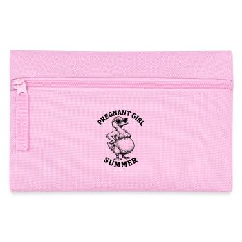 Fille enceinte, été, plage, canard, drôle, - Trousse - rose - Devant