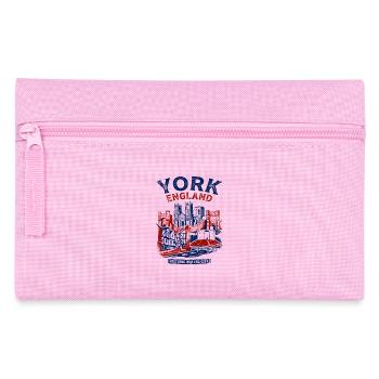 York, Angleterre, paysage urbain fortifié Silhouette - Trousse - rose - Devant