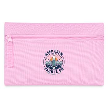 Keep Calm Paddle On SUP Shirt - Federtasche - Rosa - Vorne