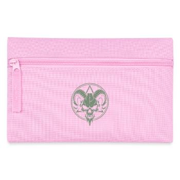 Schädel mit Hörner Widder Totenkopf - Federtasche - Rosa - Vorne
