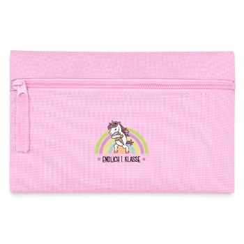 Einschulung Schulkind Erste Klasse Schule Einhorn - Federtasche - Rosa - Vorne
