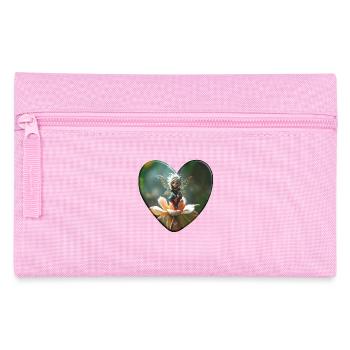 Fée sauvage sur fleur – Motif coeur fantaisie - Trousse - rose - Devant