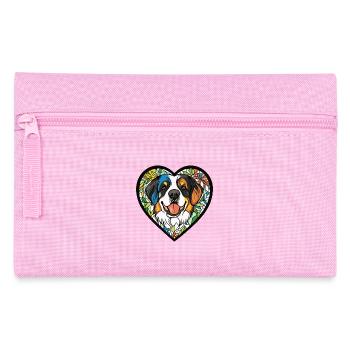Saint Bernard Dog Heart Love - Pencil Case - pink - Front