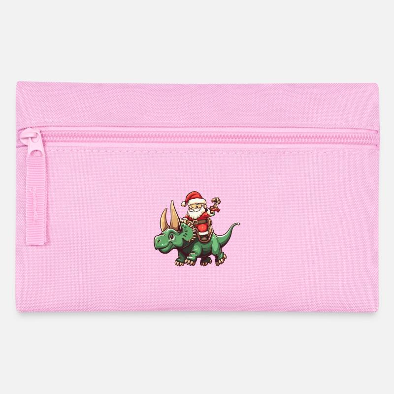Dinosaurier triceratops Weihnachtsmann Cartoon - Federtasche - Rosa