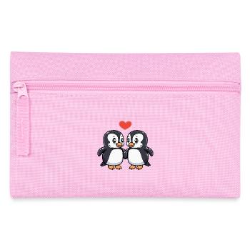 Pinguin Paar Herz - Federtasche - Rosa - Vorne