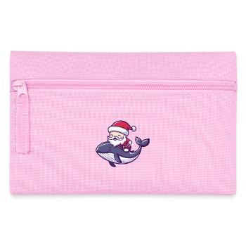 Baleine Père Noël Dessin animé - Trousse - rose - Devant