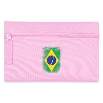 Brasilien-Flagge Proud Brazilian Vintage Distressed - Federtasche - Rosa - Vorne