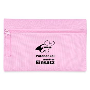 Super Patenonkel Taufe, Familie, Geschenk - Federtasche - Rosa - Vorne