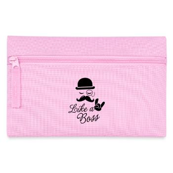 Lustige like a boss i love hipster style moustache - Federtasche - Rosa - Vorne