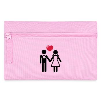 Bride and groom with heart - Pencil Case - pink - Front