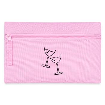 glas wine - Federtasche - Rosa - Vorne