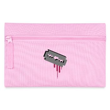 Lame de rasoir avec le cœur et le sang - Trousse - rose - Devant