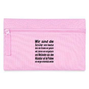 Wir sind die Schüler von heute - Vector Farbe - Federtasche - Rosa - Vorne