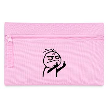 Middle Finger Meme Fuck You Stick Figure - Pencil Case - pink - Front