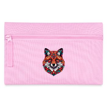 Renard décoré de Mandalas - Trousse - rose - Devant