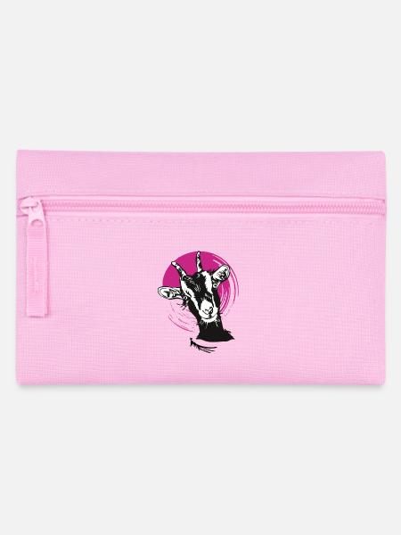 ziege lustig kopf tier hörner humor zickige frau - Federtasche - Rosa