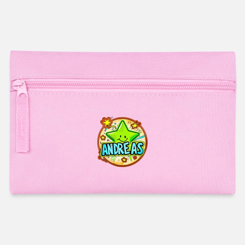 Name Andreas mit Stern - Federtasche - Rosa