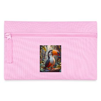super cute birds around the world – toucan - Pencil Case - pink - Front