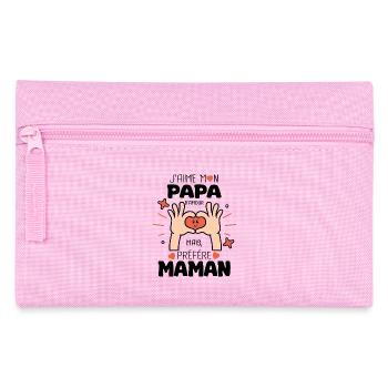 j'aime mon papa préfére maman naissance bébé - Trousse - rose - Devant