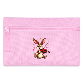 Cute Violinist Bunny - Pencil Case - pink - Front