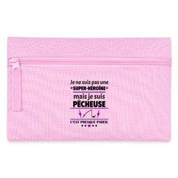 Pas une super-héroïne pêcheuse, fête des mères - Trousse - rose - Devant