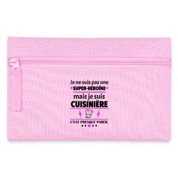 Pas super-héroïne cuisinière, fête des mères, noël - Trousse - rose - Devant