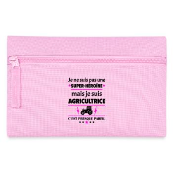 Pas super-héroïne agricultrice,fête des mères,noël - Trousse - rose - Devant