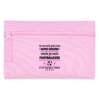 Pas super-héroïne footballeuse,fête des mères,noël - Trousse - rose - Devant