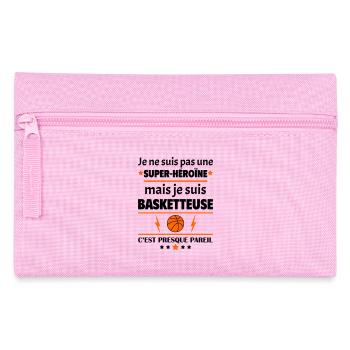 Pas super-héroïne basketteuse, fête des pères,noël - Trousse - rose - Devant