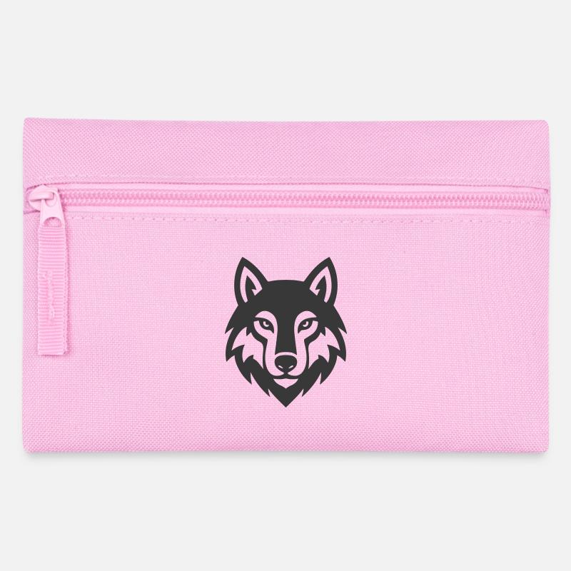 Wolf head logo icon - Pencil Case - pink