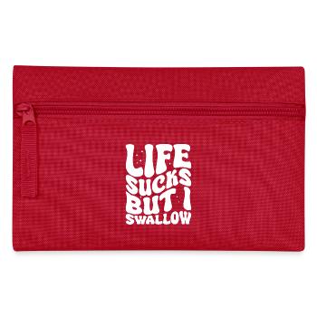 Life Sucks But I Swallow - Federtasche - Rot - Vorne
