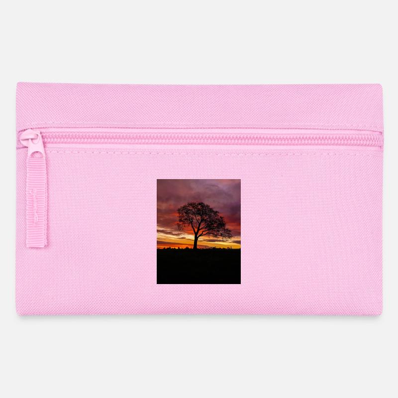 Colourful Sunrise Sky lonely Tree silhouette - Pencil Case - pink