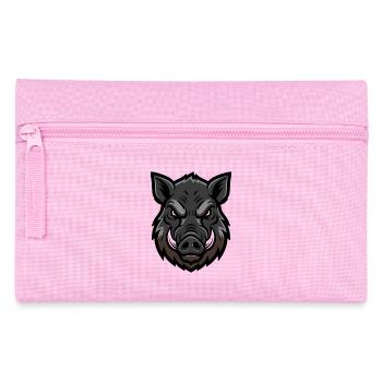 Wild boar head mascot, aggressive - Pencil Case - pink - Front