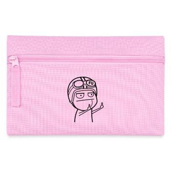 FU Meme mit Mopedhelm (Farbe änderbar) - Federtasche - Rosa - Vorne
