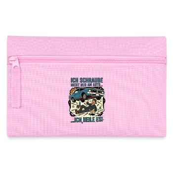 Autoschrauber Mechaniker Humor Spruch - Federtasche - Rosa - Vorne