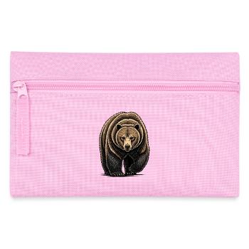 Illustration d’art au trait de Bear Watcher - Trousse - rose - Devant