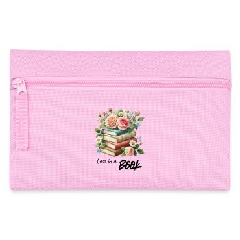 Stack of flowers from books - Pencil Case - pink - Front