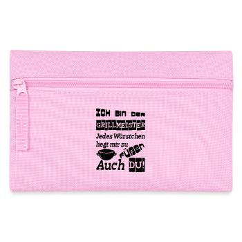 Grillmeister Spruch Grill grillen Geschenk Spruch - Federtasche - Rosa - Vorne
