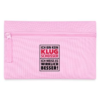 Klugscheißer Besserwisser Schlaumeier Genie genial - Federtasche - Rosa - Vorne