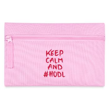 Keep Calm And #HODL - Federtasche - Rosa - Vorne
