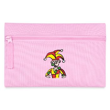 clown harlekin hofnarr kasper komiker narr witzbol - Federtasche - Rosa - Vorne
