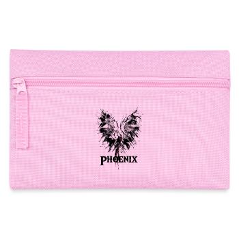 Phoenix aus der Asche Zeichnung Geschenkidee - Federtasche - Rosa - Vorne