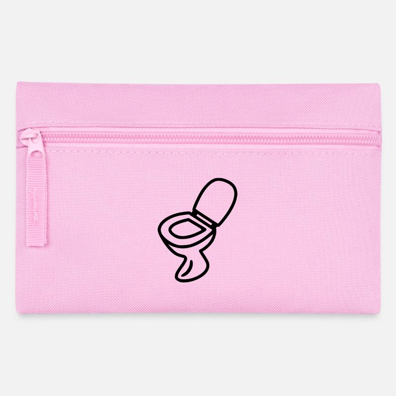 Toilette Klo Design WC Schwarz - Federtasche - Rosa