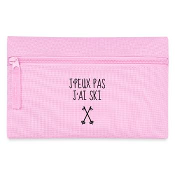 Skifahren Skifahrer Sport Ski Spieler - Federtasche - Rosa - Vorne